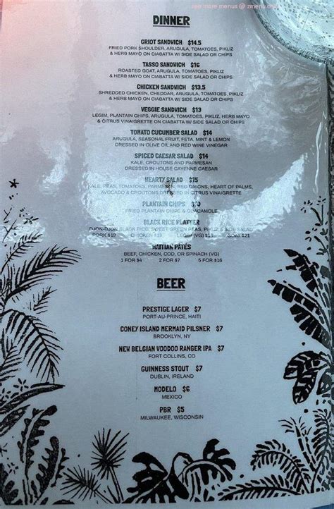 cafe erzulie|menus — Cafe Erzulie.